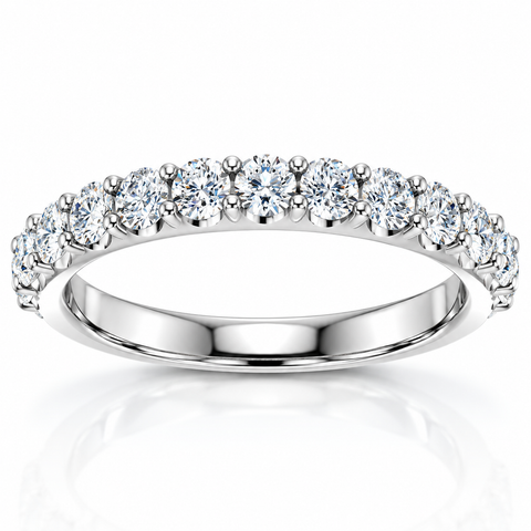 1/2Ct Lab Grown Diamond Stackable Anniversary Wedding Ring 14k White Gold