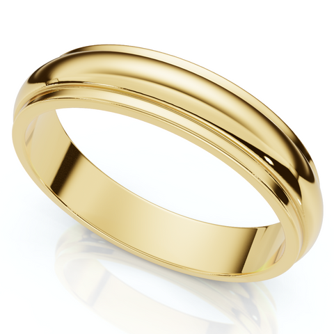 Step Cut Polished Wedding Band 14K Yellow Gold
