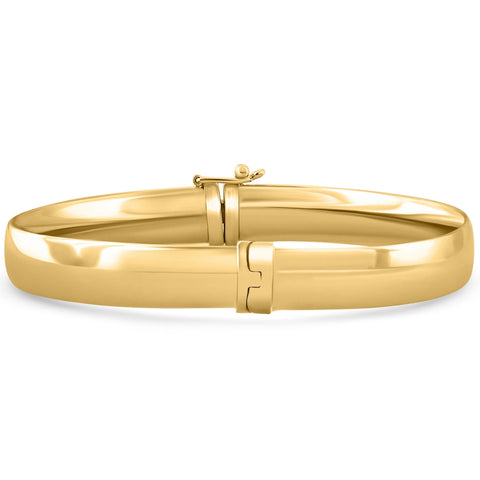 8mm Polished Bangle Bracelet 18k Yellow Gold Over Silver