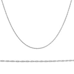 Solid 14k White Gold 18" Chain With Spring Ring