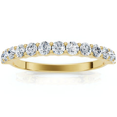 1/2 Ct TDW Diamond Wedding Ring Womens Anniversary Band 14k Yellow Gold
