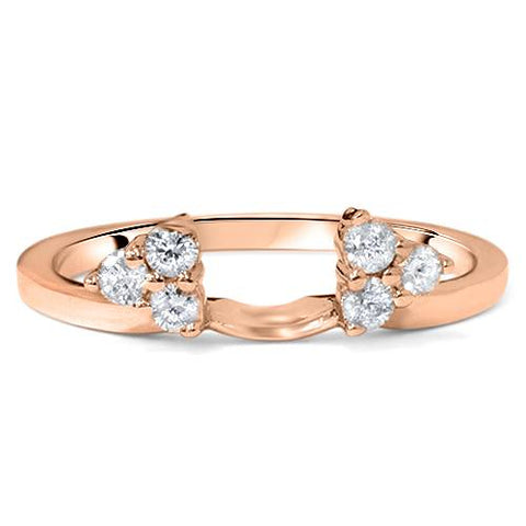 1/4ct Diamond Guard Ring Enhancer Wedding Band 14K Rose Gold