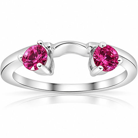 1/2ct Ruby Wrap Wedding Engagement Ring 14K White Gold
