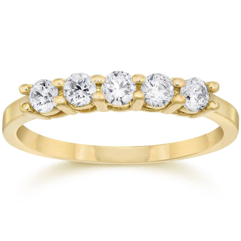 1/2ct Five Stone Diamond Ring 14K Yellow Gold