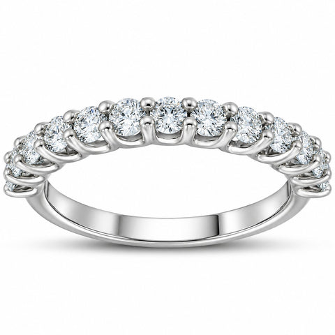 G/VS .75 Ct Diamond Wedding Ring 14k White Gold Lab Grown Eco Friendly