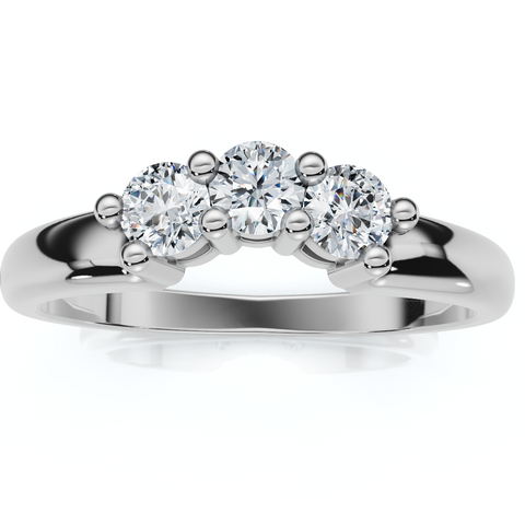 14K 1/4ct Diamond Wedding Anniversary Curved Guard Ring