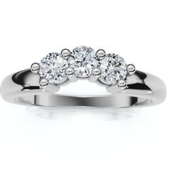 14K 1/4ct Diamond Wedding Anniversary Curved Guard Ring