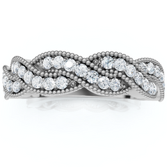 G/VS 1/4 ct Diamond Infinity  Wedding Ring 14k White Gold Lab Grown