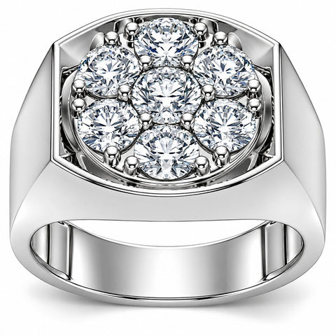 2Ct Real Diamond Men's Wedding Ring Anniversary Band White, Yellow, or Rose Gold