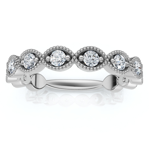 3/8ct   Diamond Stackable Wedding Ring Womens Stackable Band 14k Gold