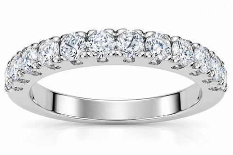 F/VS .50Ct Pave Diamond Wedding Anniversary Stackable Ring Gold Lab Grown