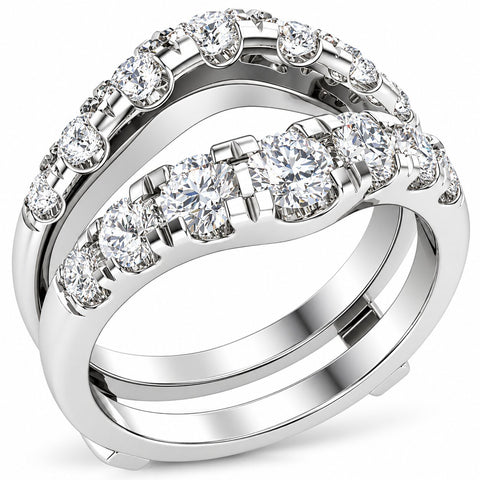 2ct TW Diamond Wedding Guard Band Insert Engagement Ring 14k Gold Lab Grown