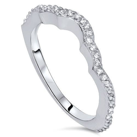 1/5ct Diamond Curved Wedding Ring Enhancer 14K White Gold