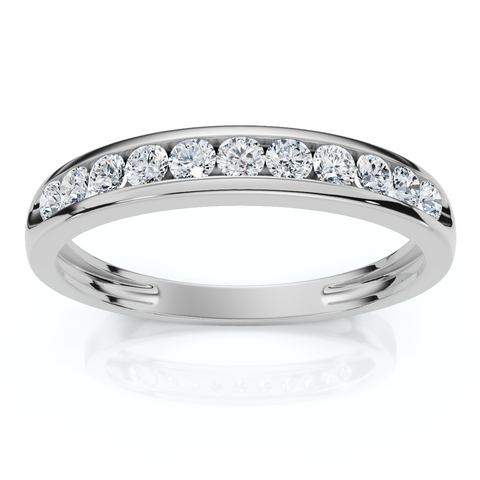 1/4 Ct Diamond Wedding Ring Channel Set 10k White Gold