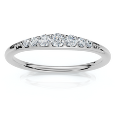 Stackable Graduated Diamond Anniversary Wedding Ring 14k Gold or Pt Lab Grown