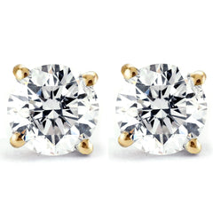2 1/4 Ct Diamond Screw Back Studs Lab Grown 14k Yellow Gold (GH-SI1-2)