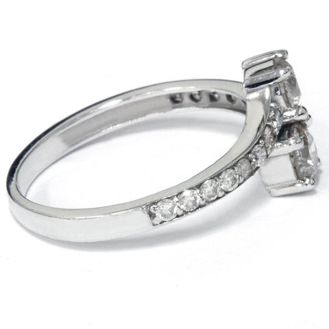 1 3/4 Ct 2-Stone Forever Us Lab Created Diamond Engagement Ring 14K White Gold