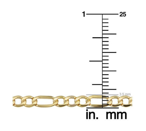 10k Yellow Gold 3.6-mm Figaro Link Chain