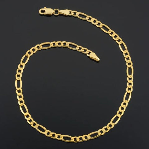 10k Yellow Gold 3.5-millimeter Figaro Bracelet