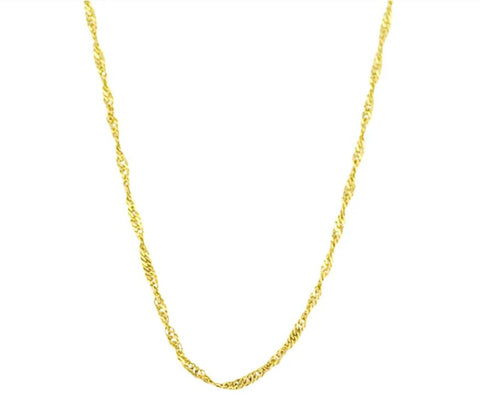 10k Yellow Gold Singapore Chain Necklace (18 inches)