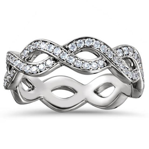 1/2ct Platinum SI1 Diamond Infinity Eternity Ring Size 7