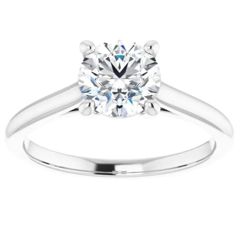 G/SI 1 ct Round Diamond Solitaire 14k Rose & White Gold Engagement Ring Enhanced