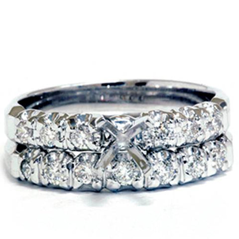 14k White Gold 1/2ct Diamond Semi Mount Engagement Wedding Ring