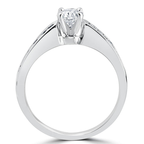 1 3/8CT Diamond Engagement Wedding Ring Set 14K White Gold