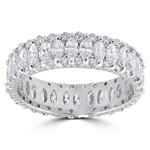 2 5/8ct Marquise Diamond Eternity Ring 14K White Gold