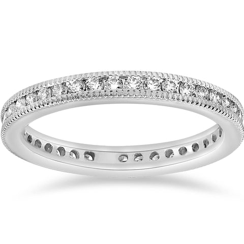 1/2ct Channel Diamond Eternity Wedding White Gold Ring
