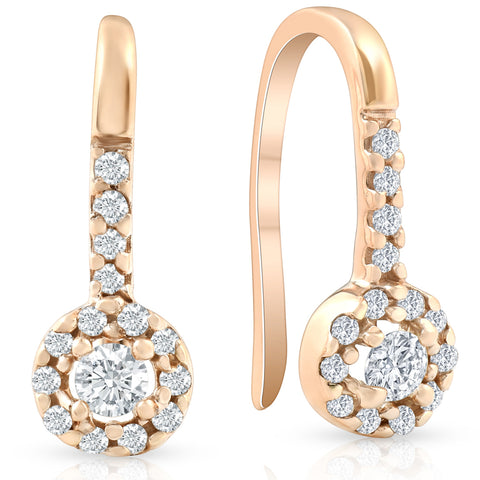 1/5ct Diamond Earrings Rose Gold