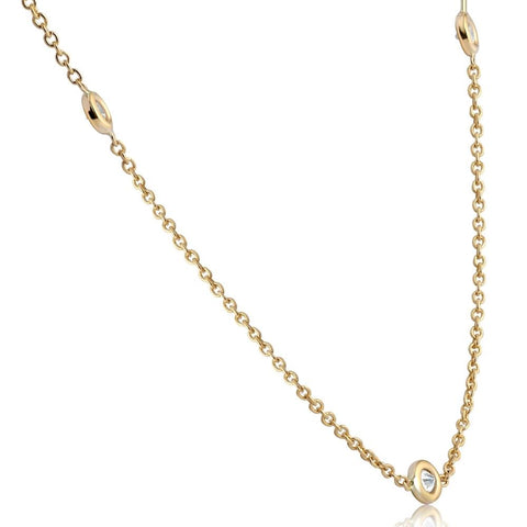 1/4ct Diamonds By The Yard 18" 14K Yellow Gold Women's Necklace