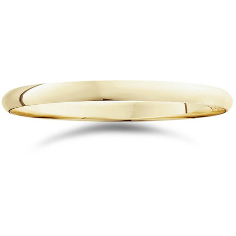 2mm Dome High Polished Wedding Band Solid 14K Yellow Gold