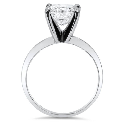 3/4ct Lab Grown Round Diamond Solitaire Engagement Ring 14k White Gold