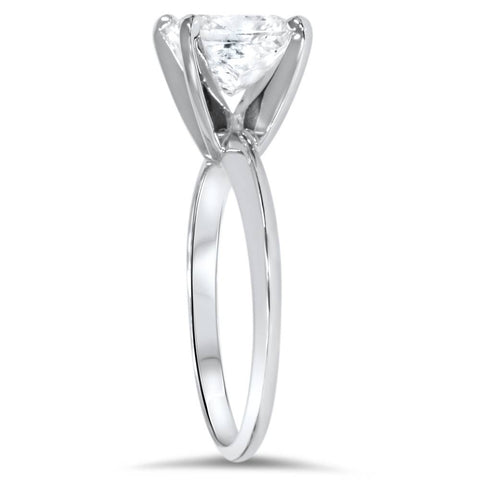 2ct Princess Cut Diamond Solitaire Engagement Ring 14K White Gold