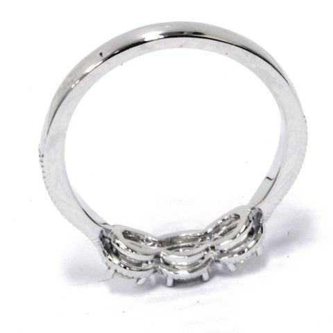 1/2 Carat Vintage 3-Stone Diamond Engagement Ring 10K White Gold