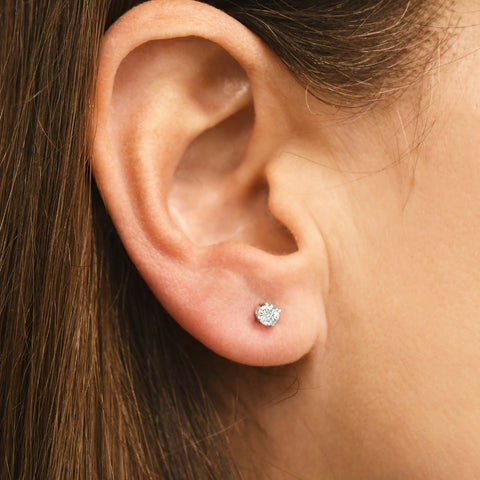 1/3 ctw Round 14k White Gold Round Cut Diamond Stud Earrings