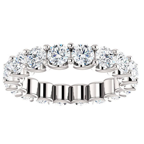 3 1/2 cttw Diamond Eternity U Prong Ring Womens Stackable 14k White Gold Band