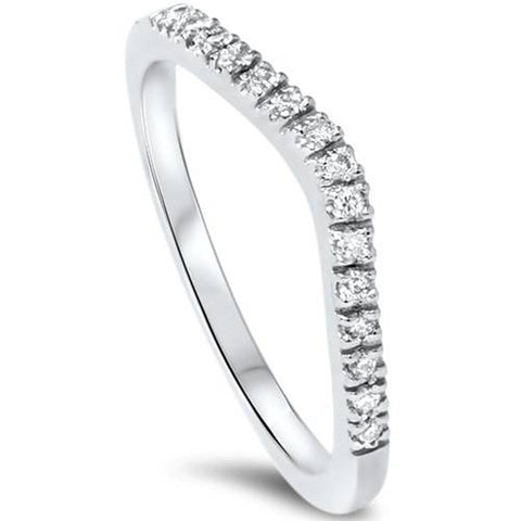 1/8ct Curved Diamond Wedding Ring 950 Platinum