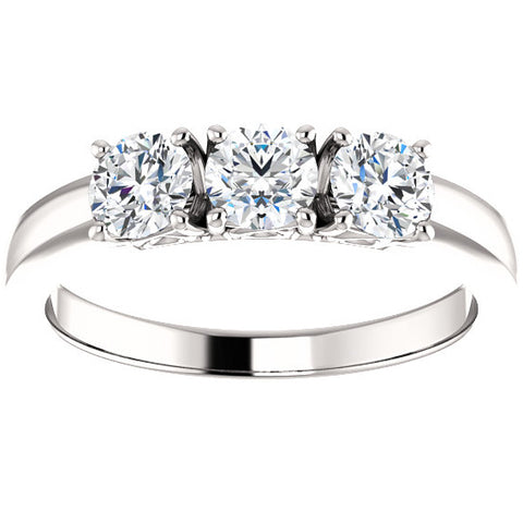 3/4ct 3-Stone Diamond Engagement Ring 14k White, Yellow, or Rose Gold