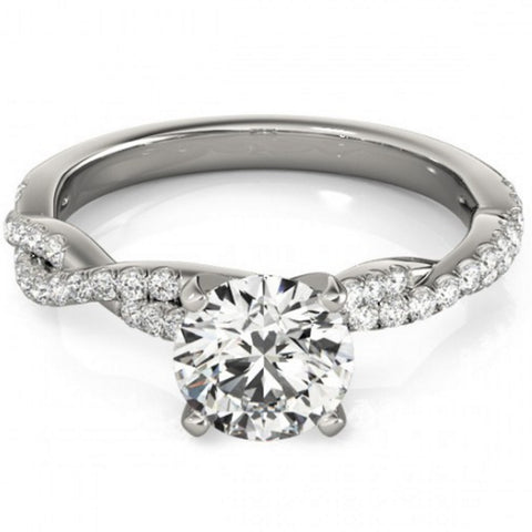 1/2ct Diamond Engagement Ring Infinity Twist 14k White Gold