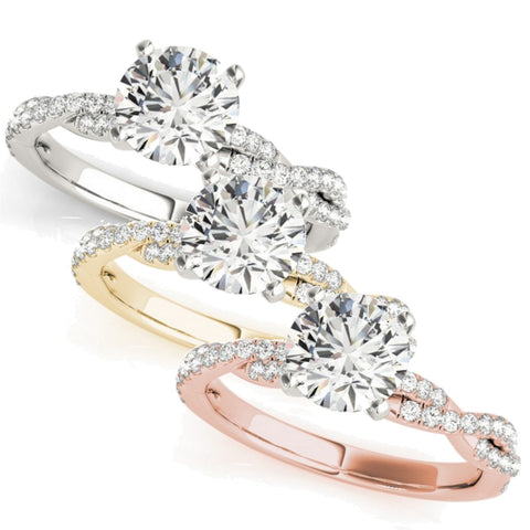 1/2ct Round Diamond Engagement Ring Infinity 14k White, Yellow, Rose Gold