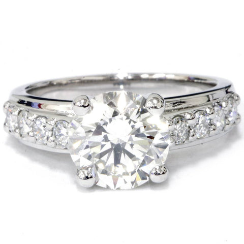 2ct Round Diamond Solitaire Engagement Ring 14k White Gold Enhanced