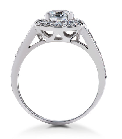 2 ct Halo Eco Friendly Lab Grown Diamond Engagement Ring 14k White Gold