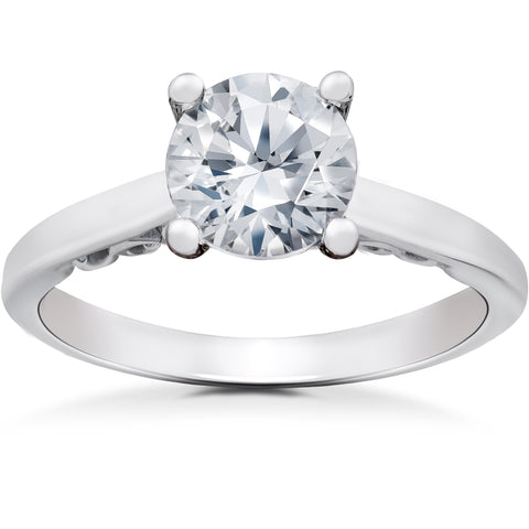 G/VS 1 ct Lab Grown Eco Friendly 100% Diamond Engagement Ring 14k White Gold