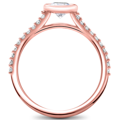 3/4ct Charlotte Diamond Engagement Ring 14k Rose Gold Lab Created Bezel Round