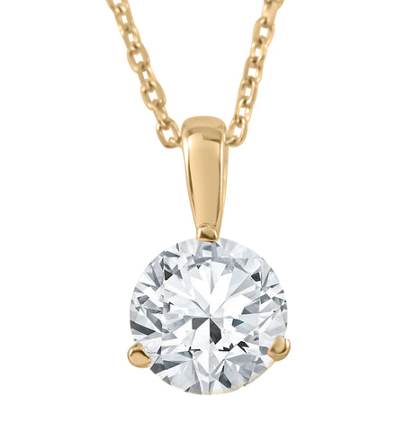 G/SI1 1 ct Solitaire 100% Diamond Pendant in 14K Gold or Platinum Lab Grown