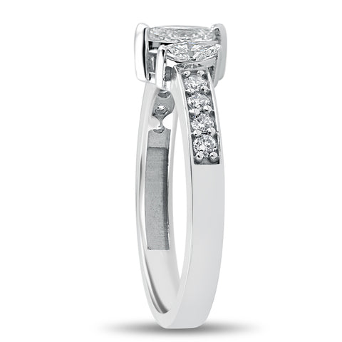 1ct 3-Stone Marquise Diamond Engagement Ring 14K White Gold