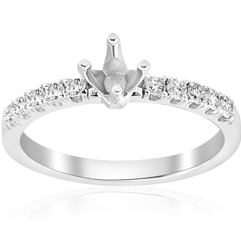 1/4ct Diamond Engagement Ring Setting 14k White Gold 4Prong Semi Mount Solitaire