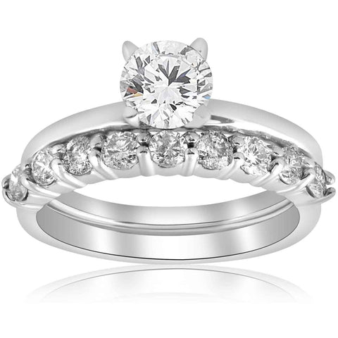1 1/10ct Diamond Engagement Wedding Ring Solitaire Set 14k White Gold